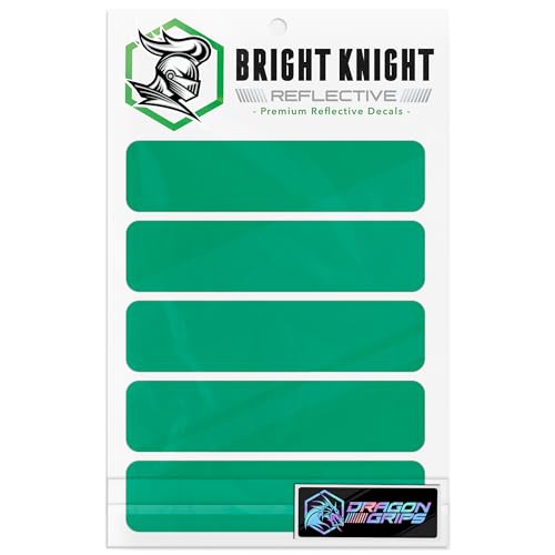Bright Knight Decals Motorcycle Helmet Decals, 5 Pcs Green Reflective Tape Decal, 3M Retro Reflective Stickers for Helmet Vinyl - color: Green, size: Pack of 1