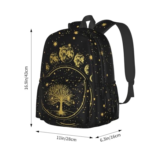Tree Sun and Moon Phase Backpack Bookbag Laptop Backpacks Multipurpose Daypack for Boys Girls School Men Women Travel Hiking - color: Tree Moon Phase