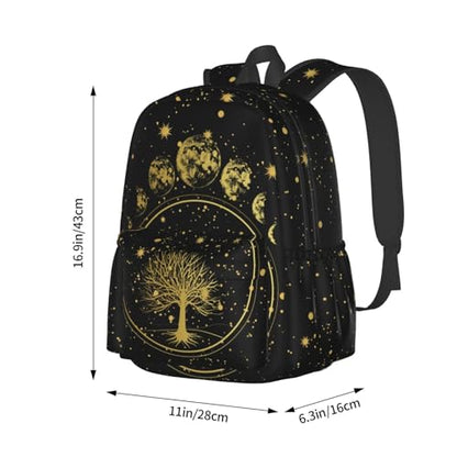 Tree Sun and Moon Phase Backpack Bookbag Laptop Backpacks Multipurpose Daypack for Boys Girls School Men Women Travel Hiking - color: Tree Moon Phase