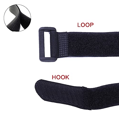 Fastening Nylon Strap with Buckle,10Pack Reusable Self-Adhesive Hook and Loop Cable Securing Straps,Adjustable Cinch Straps for Cords Organized and Tidy(1" x 8") - size: 1" x 8"