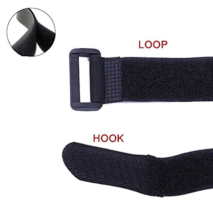 Fastening Nylon Strap with Buckle,10Pack Reusable Self-Adhesive Hook and Loop Cable Securing Straps,Adjustable Cinch Straps for Cords Organized and Tidy(1" x 8") - size: 1" x 8"