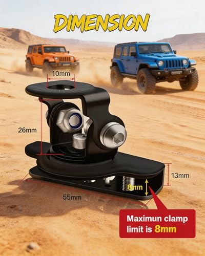 Led Light Bar Mounting Brackets No Drill Adjustable Ditch Light Brackets | 2PCS 304 Stainless Steel A Pillar Light Mount Fog Light Brackets Mount Hood Mount Light Anti-Scratch for Truck Offroad - color: 2PCS LED Light Bar Mounting Brackets