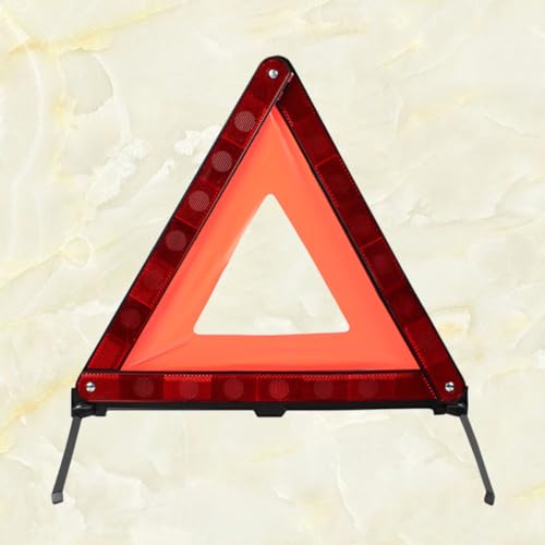 STOBAZA Reflective Emergency Warning Triangle Sign Portable Safety Sign for Roadside Assistance Cars SUVs Trucks High Visibility Automotive Safety Triangle - size: 43.50X37.00X0.50CM