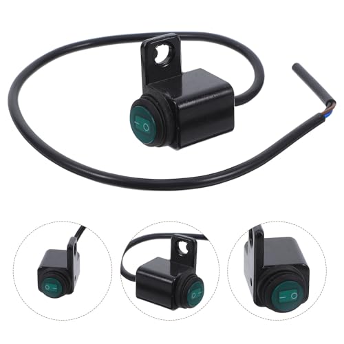 Abaodam Motorcycle Waterproof Handlebar Switch with Green LED Light, Alloy Mirror Mount for Auxiliary Headlight and Turn Signal Control, Universal Fit for Motorbike, Scooter, ATV, Utv