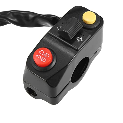 Motoforti DC 12V 7/8" 22mm Motorcycle Handlebar Switch Assembly with Horn Indicator High Low Beam Light