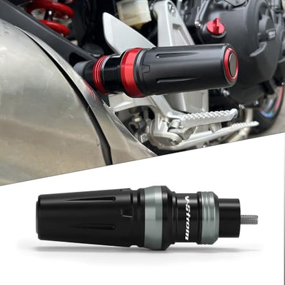 Motorcycle Exhaust Sliders Crash Protector Compatible with S.uzuki Vstrom 800 800DE DL800 DE/Adventure/Touring 2023 2024 2025 | Frame Slider Falling Protection V-Strom 800 Accessories (Gray) - color: gray