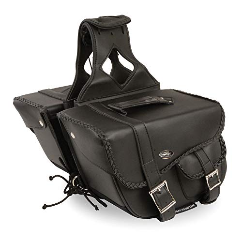 Twin Strap Black Pac Vinyl Throw Over Motorcycle Cruiser Saddlebags