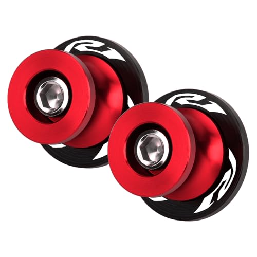 M6 Swingarm Spools for Motorcycles For YZF-R1 2004-2025 YZF-R1M 2015-2025 Durable CNC Aluminum Sliders for Maintenance & Rear Swingarm Protection Accessories (Red) - color: Red