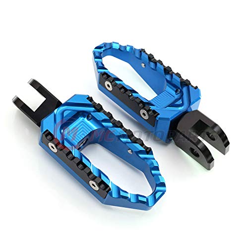 MC MOTOPARTS Blue Front Wide CNC Touring Foot Pegs Compatible with MT-07 MT-09 Tracer 13-18 YZF R3 15-18 MT-10 16-19 20 21 - color: Blue, size: No Extension