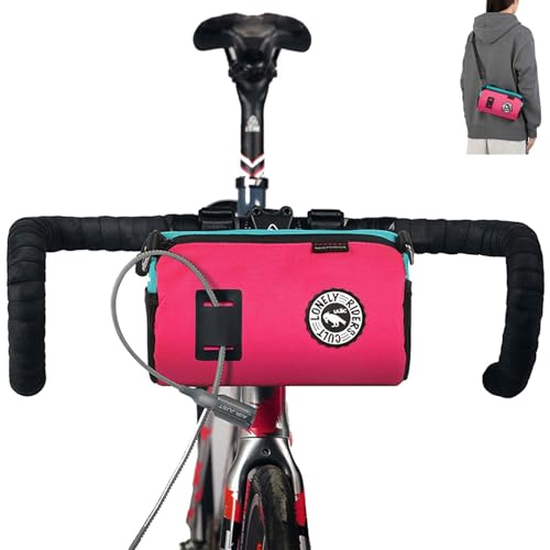 Bike Handlebar Bag Waterproof Bicycle Front Bag with Shoulder Strap, Handlebar Bags for Bicycles, Bike Pouch Frame Rack Bag, Cycling Storage Accessories(Watermelon red, 1.5 L) - color: Watermelon red, size: 1.5 L