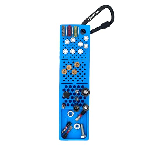 Bitster 2.0 Blue Flexible Organizer Screwdriver Bit Organizer Tray, Professional Fastener Organization System, Silicone Tool Tray for Screws and Drill Bits, Mechanic, 1/4 Inch Bit Holder - color: Blue
