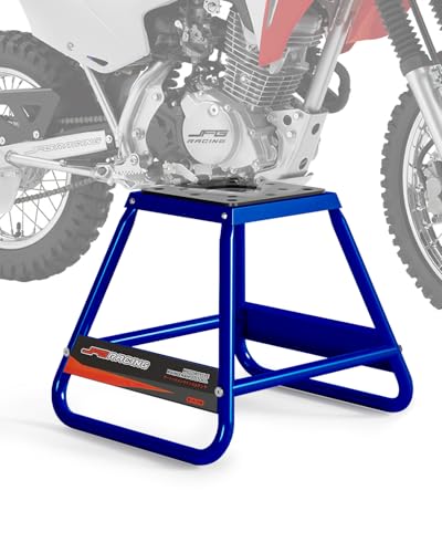 JFG RACING Dirt Bike Stand,Universal Detachable Powder Coated Anti Slip Off Road Steel MX Heavy Duty Dirtbike Maintenance Motorcycle Box Stand-Blue - color: blue