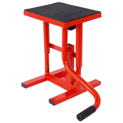 Dirt Bike Lift Jack Stand - 330 LBS Load Capacity Heavy Duty 11"-16.5" Adjustable Height Motorcycle Jack Lift Stand | Hoist Table for Dirt Pit Bike Repair, Maintenance, Dirt Bike Accessories Red