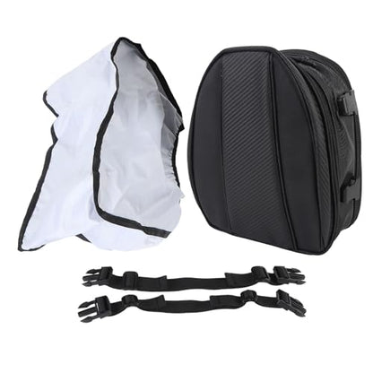 Qqmora Motorcycle Tail Carry Bag Helmet Storage Bag 7.5L to 10L Expandable Seat with Rain Cover for Most Motorcycles