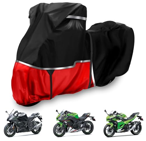 420D Motorcycle Cover Suitable for Kawasaki Ninja 400 500 650 Z900 Zx6r (No Trunk) Models Waterproof Motorcycle Cover Easy to Clean Tear-Resistant Suitable for Outdoor Protection - size: Ninja