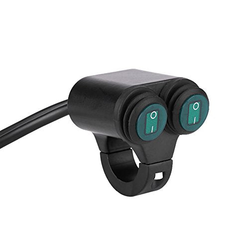 Universal 22mm Motorcycle Handlebar Light Switch,Handlebar Fog Lights Dual Control Button Switch (A) - color: A