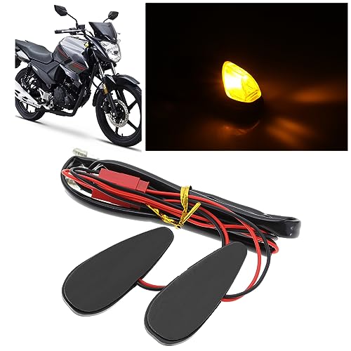 2X Adhesive Motorcycle Turn Lights LED Motorcycle Flush Mount Turn Signal 5W Yellow Light Bulb Lamp LED Indicator Light for Universal Motorbike