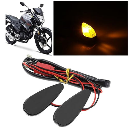 2X Adhesive Motorcycle Turn Lights LED Motorcycle Flush Mount Turn Signal 5W Yellow Light Bulb Lamp LED Indicator Light for Universal Motorbike
