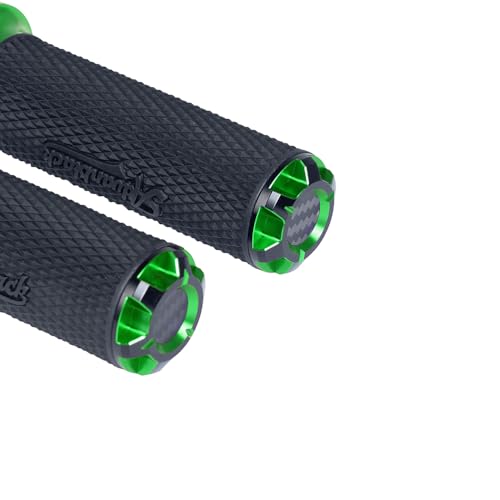 Advanblack AXION Performance Grips, Electronic Throttle Control Grips Compatible with Harley Touring Road Glide Street Glide, Softail - color: Green