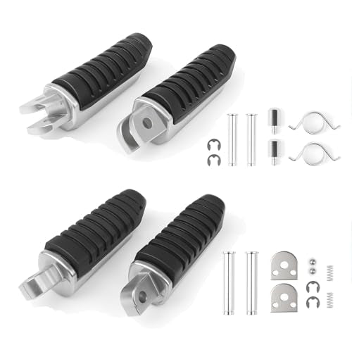 Motorcycle Footpegs, Front & Rear Foot Rest Foot Peg Footrests Black fits for Suzuki DL650 V-Strom 650 GSX1300R 2008-2012 - color: Black#Suzuki#Front+Rear