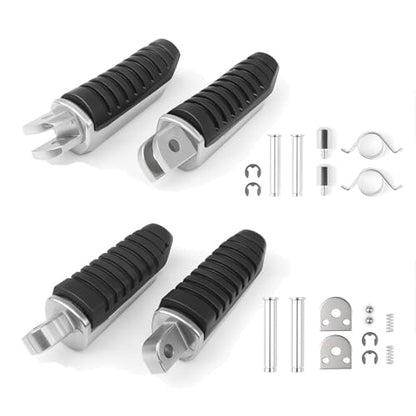 Motorcycle Footpegs, Front & Rear Foot Rest Foot Peg Footrests Black fits for Suzuki DL650 V-Strom 650 GSX1300R 2008-2012 - color: Black#Suzuki#Front+Rear