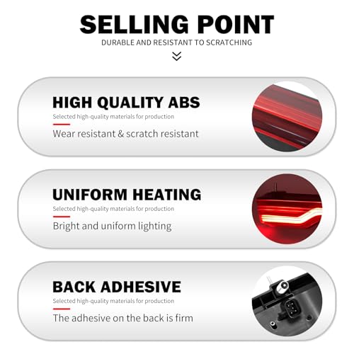 King Tour Trunk LED Tail Light Running Brake Turn Signal Lamp Kit Fit for Harley Touring Road King Road Street Electra Glide Tri Glide Ultra Limited 2014-2023 (Red) - color: Red 2