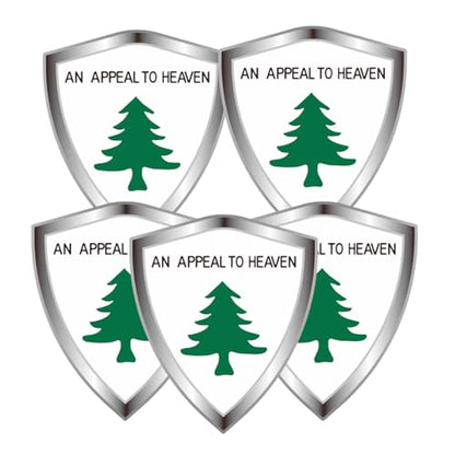 an Appeal to Heaven Flag Decal Sticker - Small Pine Tree Flags Shield Shape Reflective Vinyl Car Stickers - for Car Window Bumper Laptop Waterproof Sticker (5Pcs) - color: Small Saplings