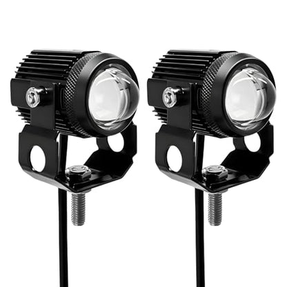 2 PCS Motorcycle LED Driving Fog Lights, 15W LED Pods Projector Lights High Low Beam Auxiliary Spotlight, 12-80V 2000 Lumens Headlights Fog Lamps for Motorcycles ATVs UTVs