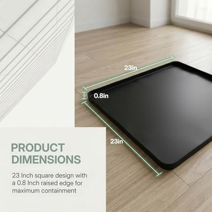 Oil Spill Mat for Under Car, Garage Floor Mat Drip Tray, Soft Silicone Oil Drip Pan with Raised Edge, Non-Slip No Splatter Driveway Pad for Auto & Home Floor Protection