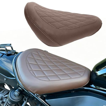 Touring Soft Leather Front Driver Seat Cushion Pad Rear Passenger Pillion fit for Ho-nda Rebel CMX 300 500 2017 2018 2019 2020 2021 2022 2023(Front driver seat-brown) (MD-222-223-JP) - color: Front driver seat-brown