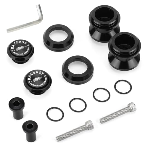 M6 Swing Arm Spool Sliders Universal CNC 6MM Rear Swingarm Sliders Stand Compatible With R7 YZF R1 R3 R6 R6S YZF600R FZ1 FZ6 FZ6R FZ8 FJ09 FZ09 FZ10 MT09 MT10 (Black - M6) - color: Black - M6