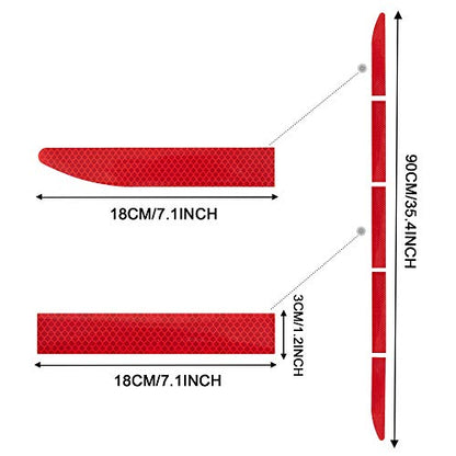 TOMALL 35.2'' Strong Reflective Stripe Stickers High-Intensity Night Visibility Reflective Decal Universal Safety Warning Diamond Grade Waterproof Self Adhesive for Car Trunk (Red) - color: Red