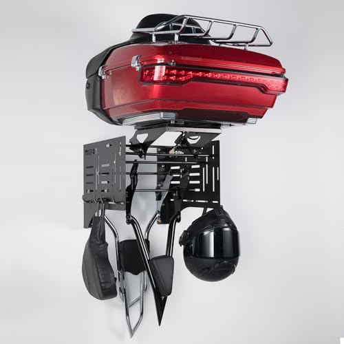Mofun Tour Wall Mount Storage Rack Detach Depot Wall Rack Compatible with Harley Detachable And Products Including Tour Pack Mounting Racks, Sissy Bars, Luggage Racks, Rider Backrests Windshields