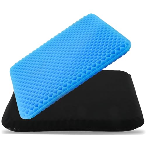 Gel Seat Cushion, Cooling Honeycomb Cushion for Long Sitting, Tailbone & Coccyx Pain Relief, Ergonomic Office Chair Pad, Breathable for Car Seat & Wheelchair(Blue) - color: Blue