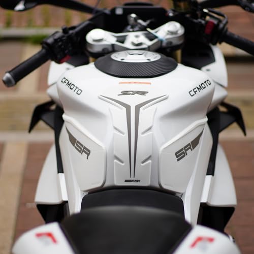 Motorcycle Tank Pad,Motorcycle Fuel Tank Protector,Gas Tank Decals Compatible With CFMOTO 450SR CF MOTO SR450 450 SR(White) - color: White
