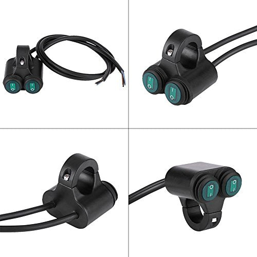Universal Motorcycle Handlebar Switch, 22mm Dual Control Button for Headlight, Fog Light, Horn, Black Plastic and Brass Construction - size: Model A