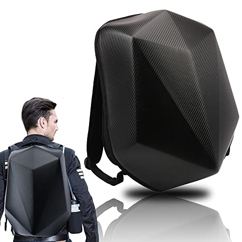 JFG RACING Motorcycle Backpack 30L,Universal Hard Shell Helmet Hardshell Riding Back Pack for Men Women - Imitation Carbon Fiber Black - color: Imitation Carbon Fiber-2
