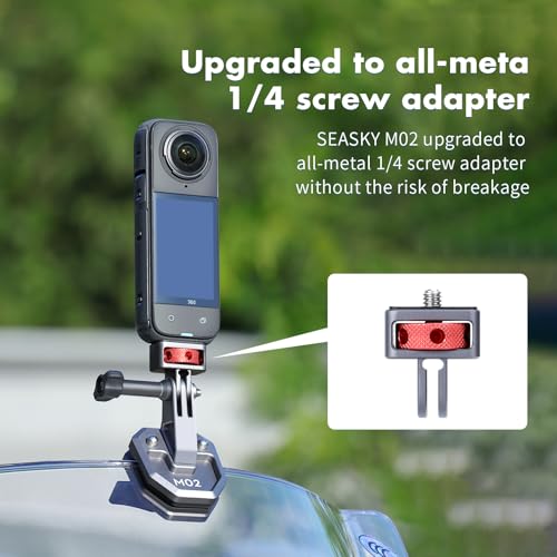 SEASKY M02 Motorcycle Windscreen Clamp Mount Motorbike Accessories for Gopro Hero 13 12 11 10 9 8 for DJI Action 5 4 3 2 OSMO 360 for insta360 X5 X4 X3 Ace Pro 2 Action Camera All Aluminum Metal
