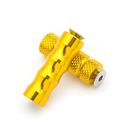 PROCNC 6mm Motorcycle Knurled Shifter Peg Anti-Skid Gear Shift Brake Lever Foot Pegs Pedal Hole Footrests Footpeg Rearsets For Suzuki Yamaha Kawasaki Bmw (Gold) - color: gold