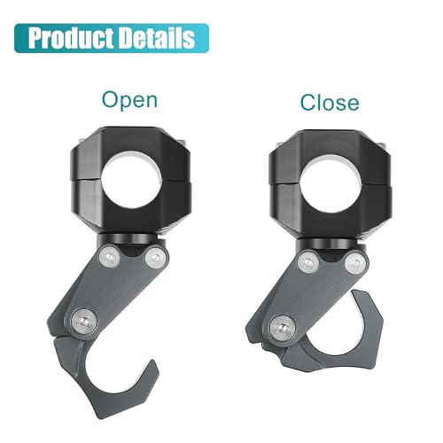 uxcell Motorcycle Handlebar Hook Aluminum Alloy Helmet Gloves Hanger Luggage Hanger for Honda ADV150 2023 W/Hexagonal Screws and Wrench Titanium Tone