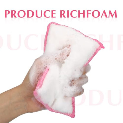 Mudder 8 Pcs Car Interior Scrubbing Sponge 5'' x 3'' Fiber Car Wax Applicator pad Household Cleaning Sponges for Leather Seat Couch Cleaning (Pink White) - color: Pink White