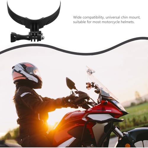 Ciieeo Universal Motorcycle Helmet Camera Mount Holder Lightweight Portable Abs Chin Support Stand Compatible with Sports Cameras and Other Devices for Riding