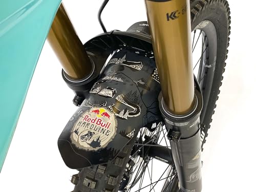 MTB Front Wheel Mud Guard Red Bull Hardline - Lightweight & Durable Protection - Universal Fit - Protect Against Mud, Water Spray and More - color: Red Bull Hardline