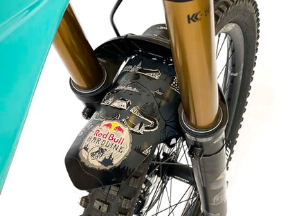 MTB Front Wheel Mud Guard Red Bull Hardline - Lightweight & Durable Protection - Universal Fit - Protect Against Mud, Water Spray and More - color: Red Bull Hardline