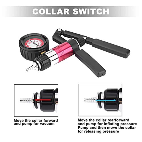 Ventilation Kit Brake, Manometer Hand Vacuum Pump Tester Set with Adapters Fluid Brake Replacement Tool Clutch Ventilation System, for Cars, Motorcycles, Trucks