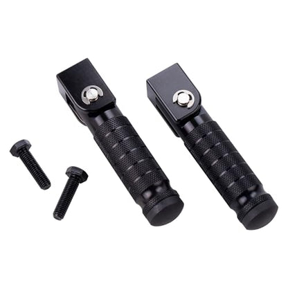 Universal 8mm Foot Pegs CNC Aluminum Install Bolts Motorcycle Rearsets Footrest Footpegs Compatible with YAMAHA Honda Suzuki Kawasaki Ducati Aprilia - size: Standard Black