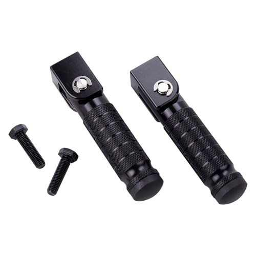 Universal 8mm Foot Pegs CNC Aluminum Install Bolts Motorcycle Rearsets Footrest Footpegs Compatible with YAMAHA Honda Suzuki Kawasaki Ducati Aprilia - size: Standard Black