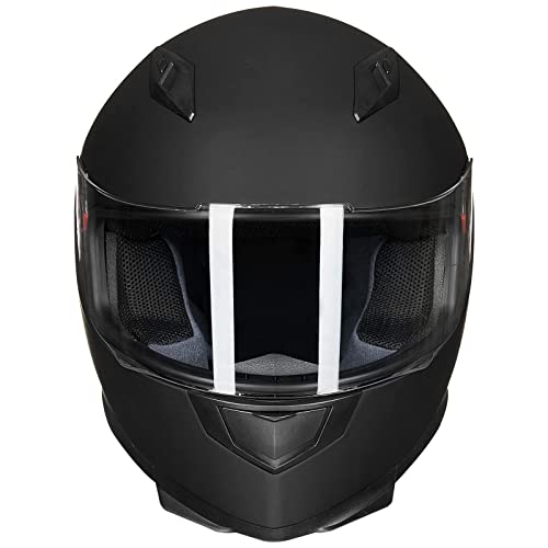 ILM Full Face Motorcycle Street Bike Helmet with Removable Winter Neck Scarf + 2 Visors DOT Model ILM-313 - color: Matte Black