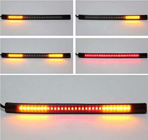 Riloer Flexible 48 LED Motorcycle Light Bar Strip Flexible Motorcycle Brake Lights Turn Signal LED Motor Light Tail Stop Strip Light