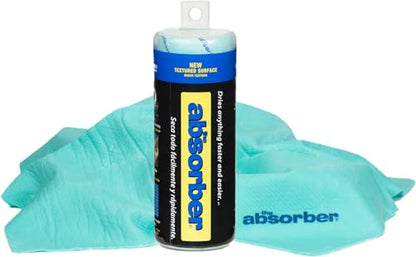 CleanTools The Absorber® Small 17-Inch x 13-Inch, Textured Surface - Synthetic Premium Drying Chamois Cloth for Cars & Bikes - Super Absorbent, Scratch-Free & Machine-Washable (Aqua) - color: Aqua